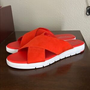 Cole Haan Bright Orange Slide Sandals